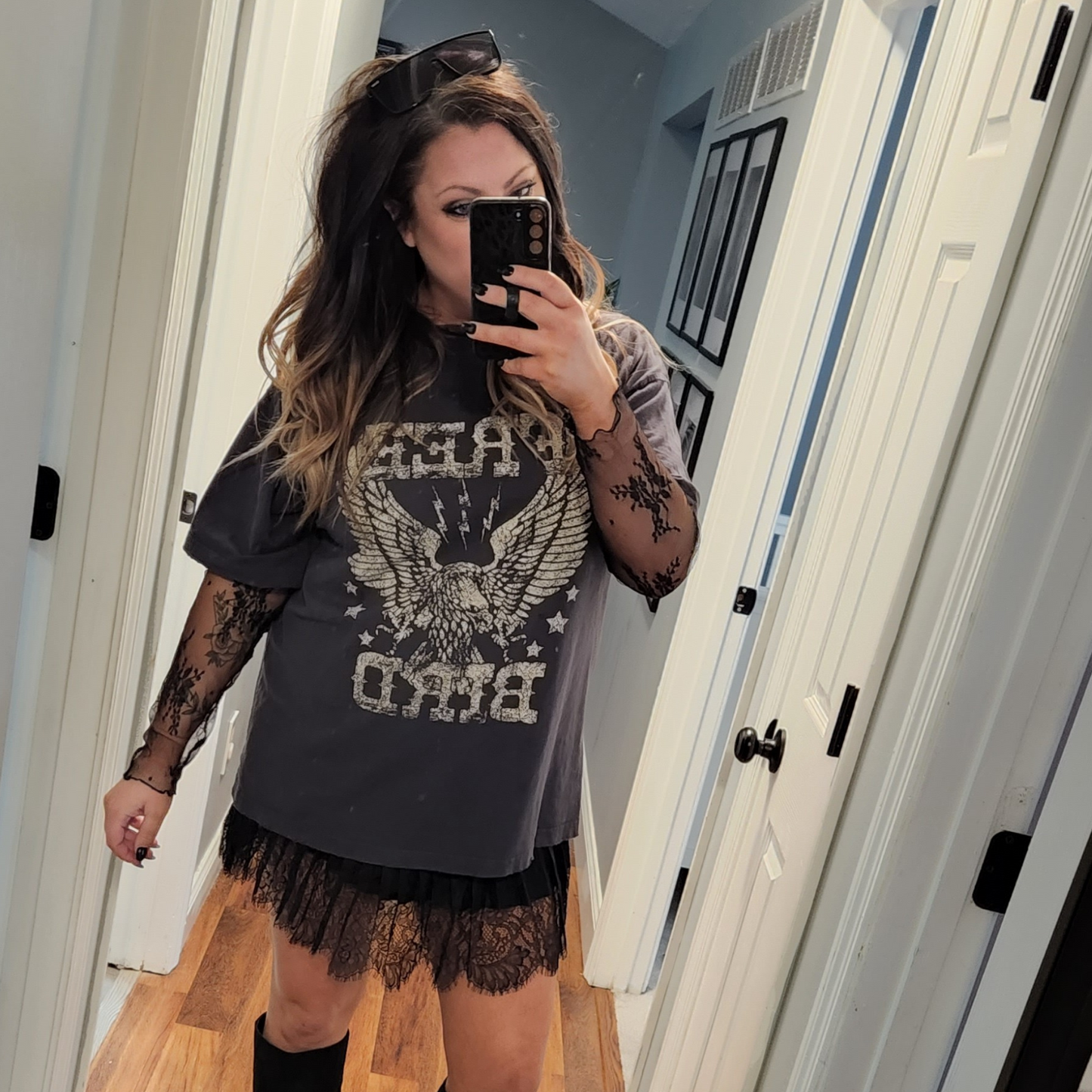 Free Bird Eagle Oversized Graphic Tee